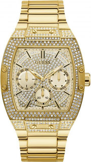  Shop Authentic Guess Phoenix Multifunction Crystals Gold Dial Gold Steel Strap Watch For Men - GW0094G2 - Luxxuri