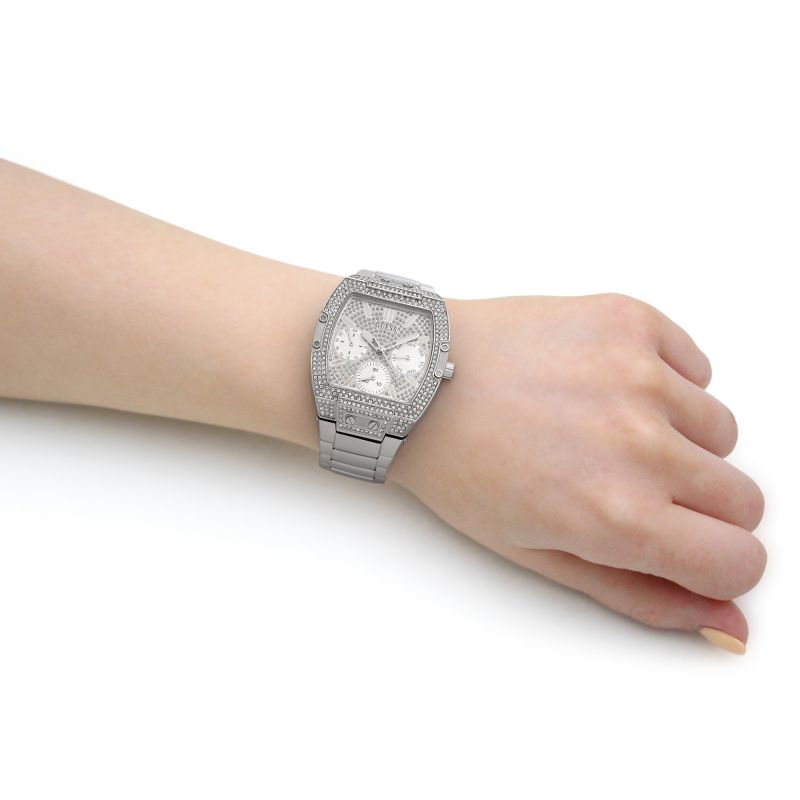  Shop Authentic Guess Raven Diamonds Silver Dial Silver Steel Strap Watch for Women - GW0104L1 - Luxxuri