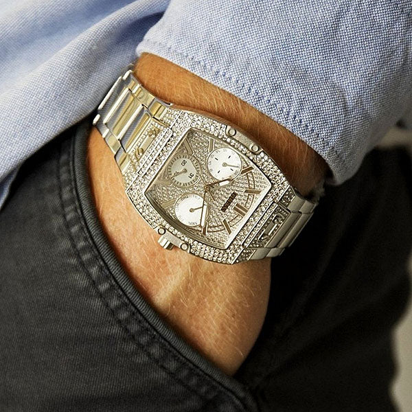  Shop Authentic Guess Raven Diamonds Silver Dial Silver Steel Strap Watch for Women - GW0104L1 - Luxxuri
