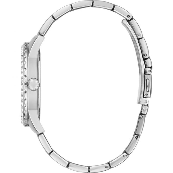  Shop Authentic Guess Heiress Multifunction Diamonds Silver Dial Silver Steel Strap Watch for Women - GW0440L1 - Luxxuri