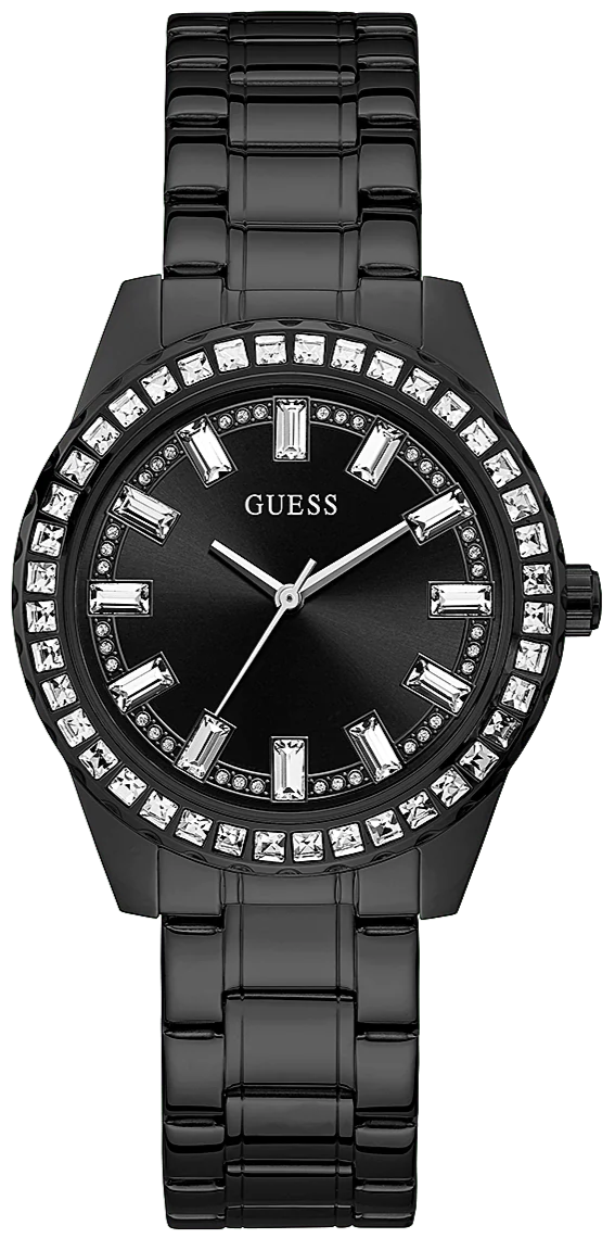  Shop Authentic Guess Sparkler Diamonds Black Dial Black Steel Strap Watch for Women - GW0111L4 - Luxxuri