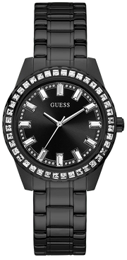  Shop Authentic Guess Sparkler Diamonds Black Dial Black Steel Strap Watch for Women - GW0111L4 - Luxxuri