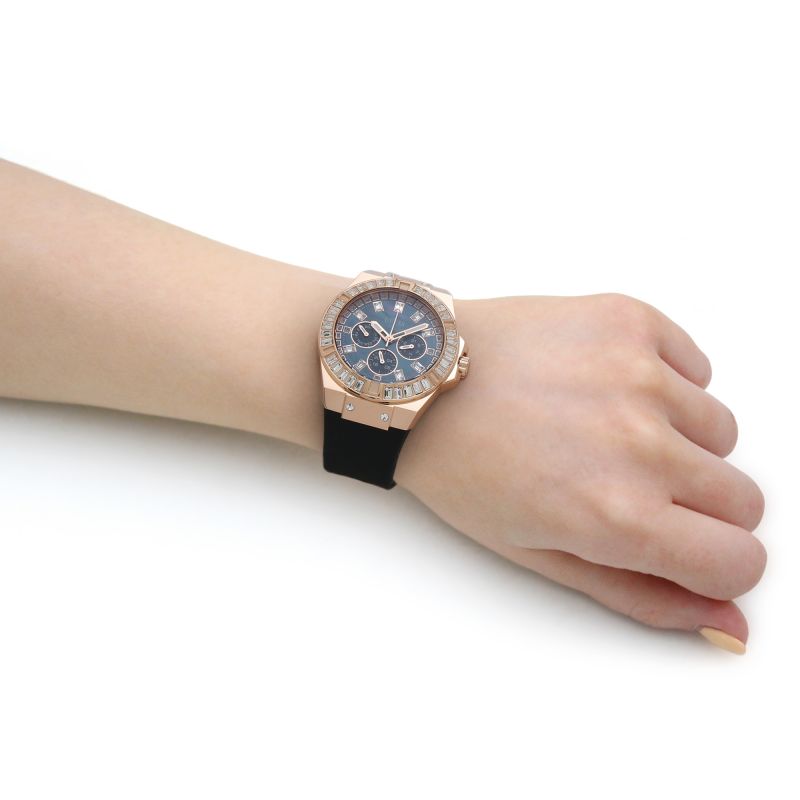  Shop Authentic Guess Venus Diamonds Black Dial Black Rubber Strap Watch for Women - GW0118L2 - Luxxuri