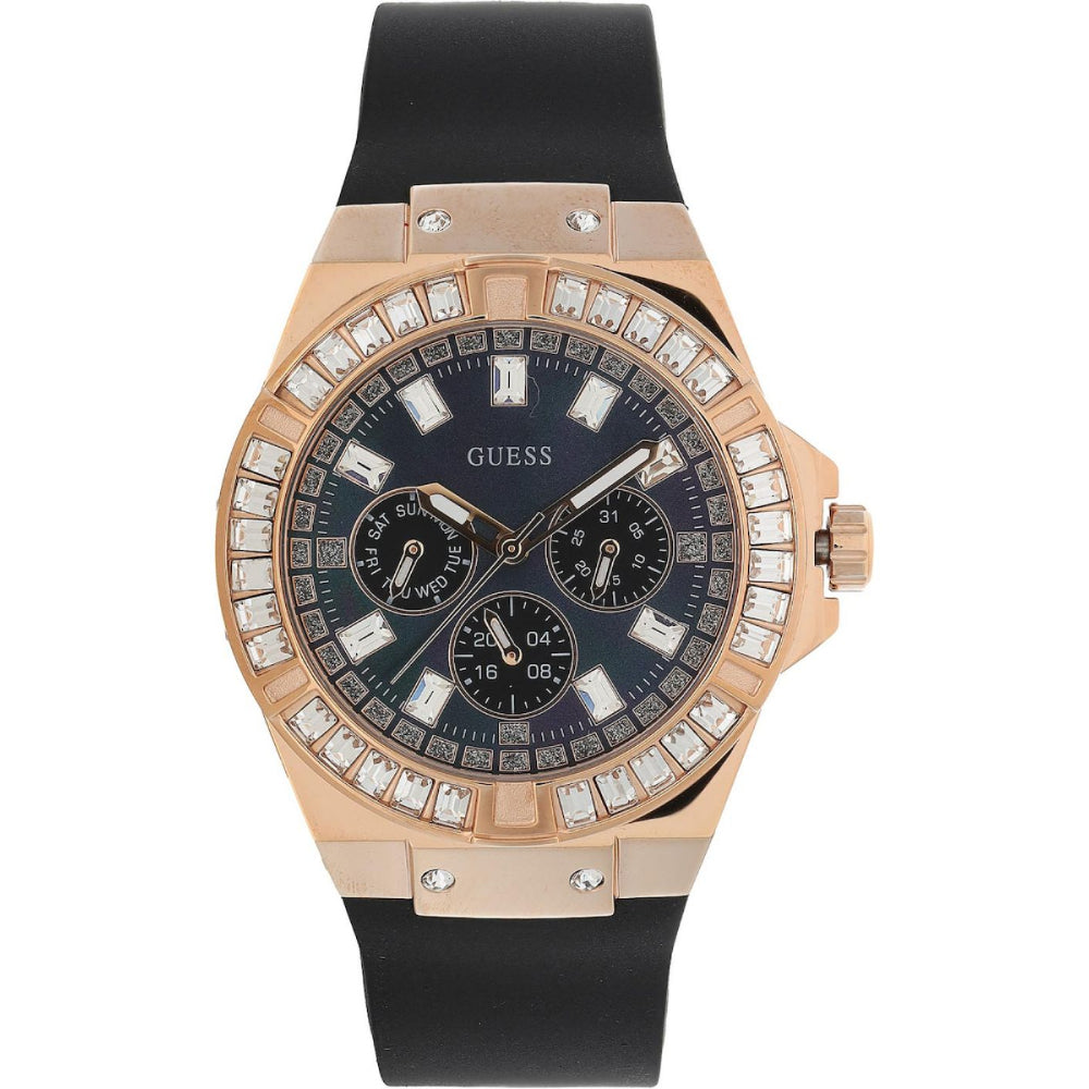  Shop Authentic Guess Venus Diamonds Black Dial Black Rubber Strap Watch for Women - GW0118L2 - Luxxuri