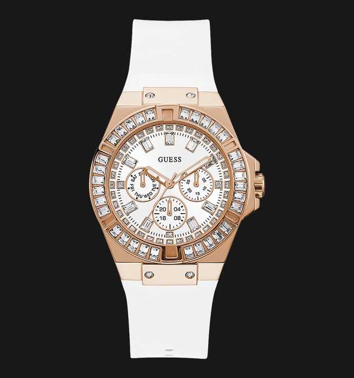  Shop Authentic Guess Venus Diamonds White Dial White Rubber Strap Watch for Women - GW0118L4 - Luxxuri