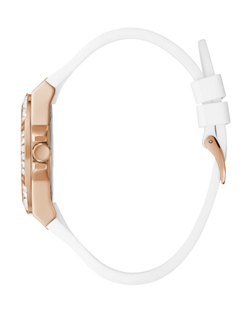  Shop Authentic Guess Venus Diamonds White Dial White Rubber Strap Watch for Women - GW0118L4 - Luxxuri