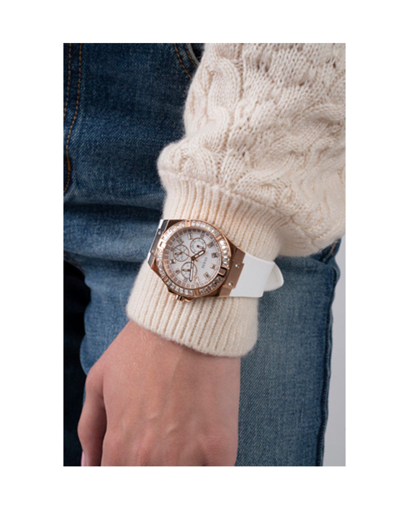  Shop Authentic Guess Venus Diamonds White Dial White Rubber Strap Watch for Women - GW0118L4 - Luxxuri