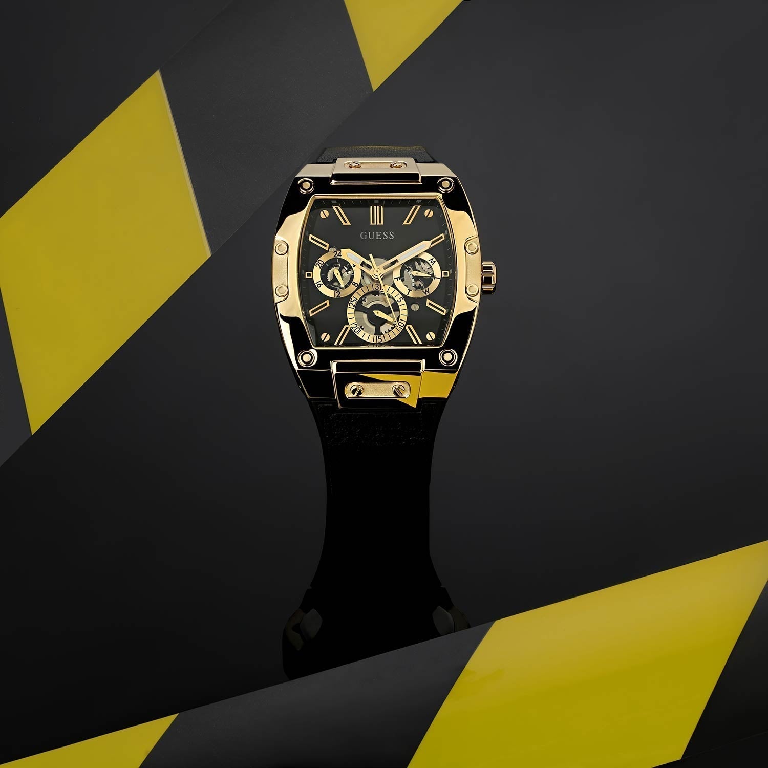  Shop Authentic Guess Phoenix Multifunction Black Dial Black Leather Strap Watch for Men - GW0202G1 - Luxxuri