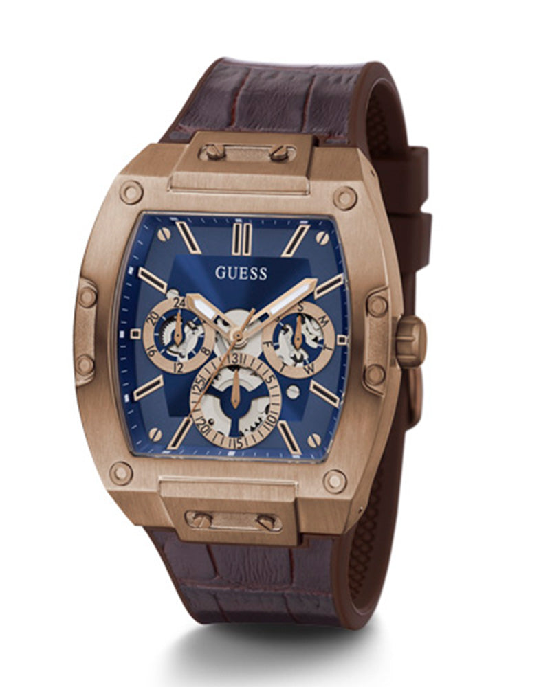  Shop Authentic Guess Phoenix Multifunction Blue Dial Brown Leather Strap Watch for Men - GW0202G2 - Luxxuri