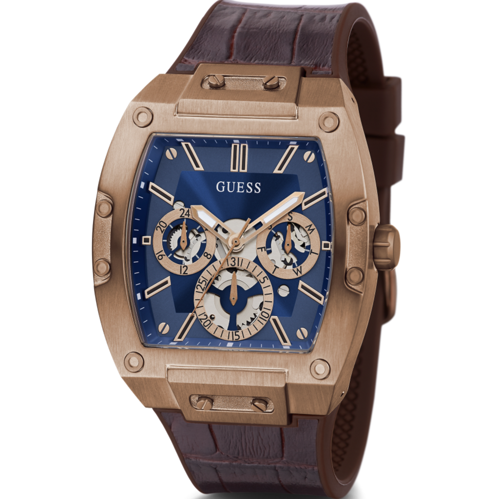  Shop Authentic Guess Phoenix Multifunction Blue Dial Brown Leather Strap Watch for Men - GW0202G2 - Luxxuri