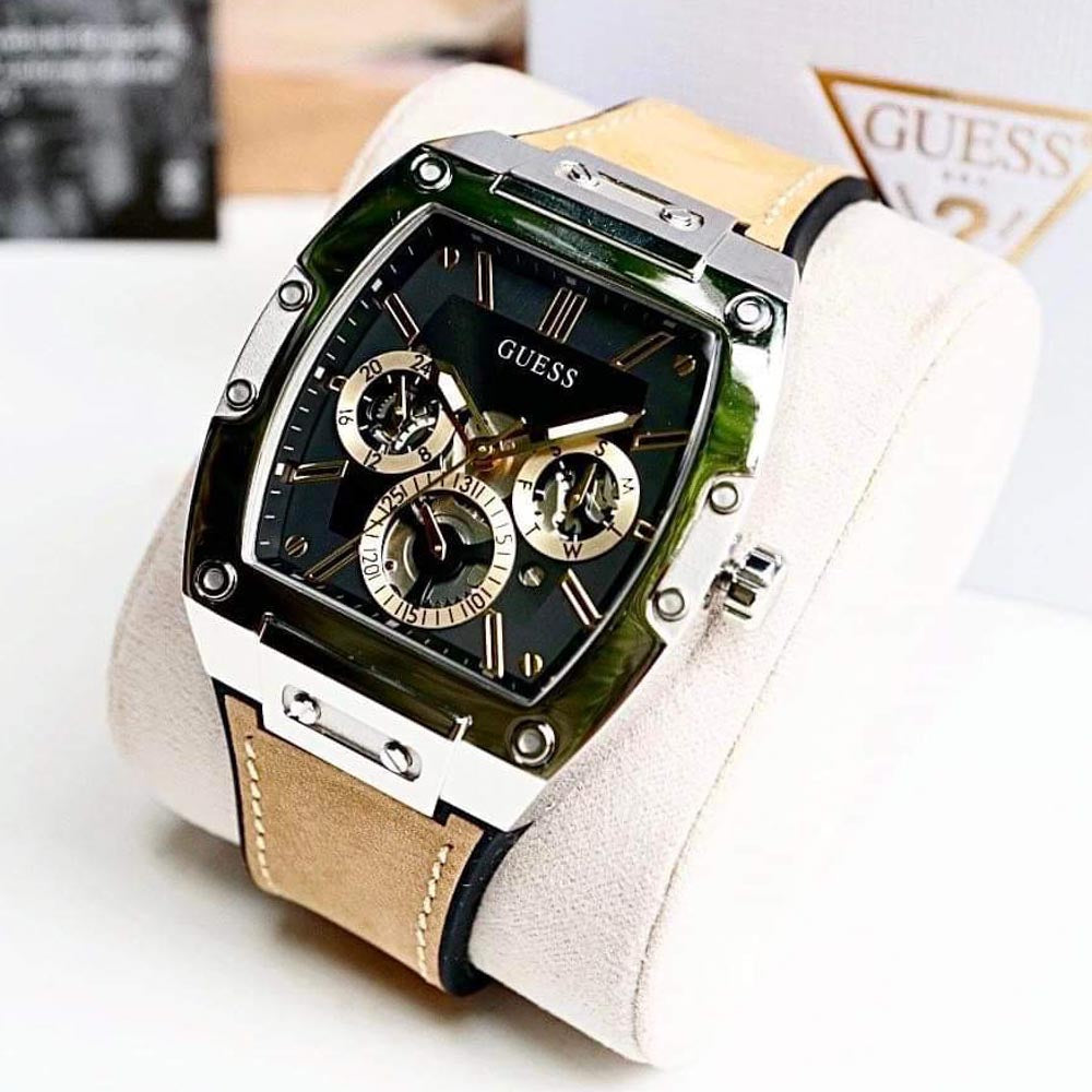  Shop Authentic Guess Phoenix Multifunction Black Dial Brown Leather Strap Watch for Men - GW0202G3 - Luxxuri