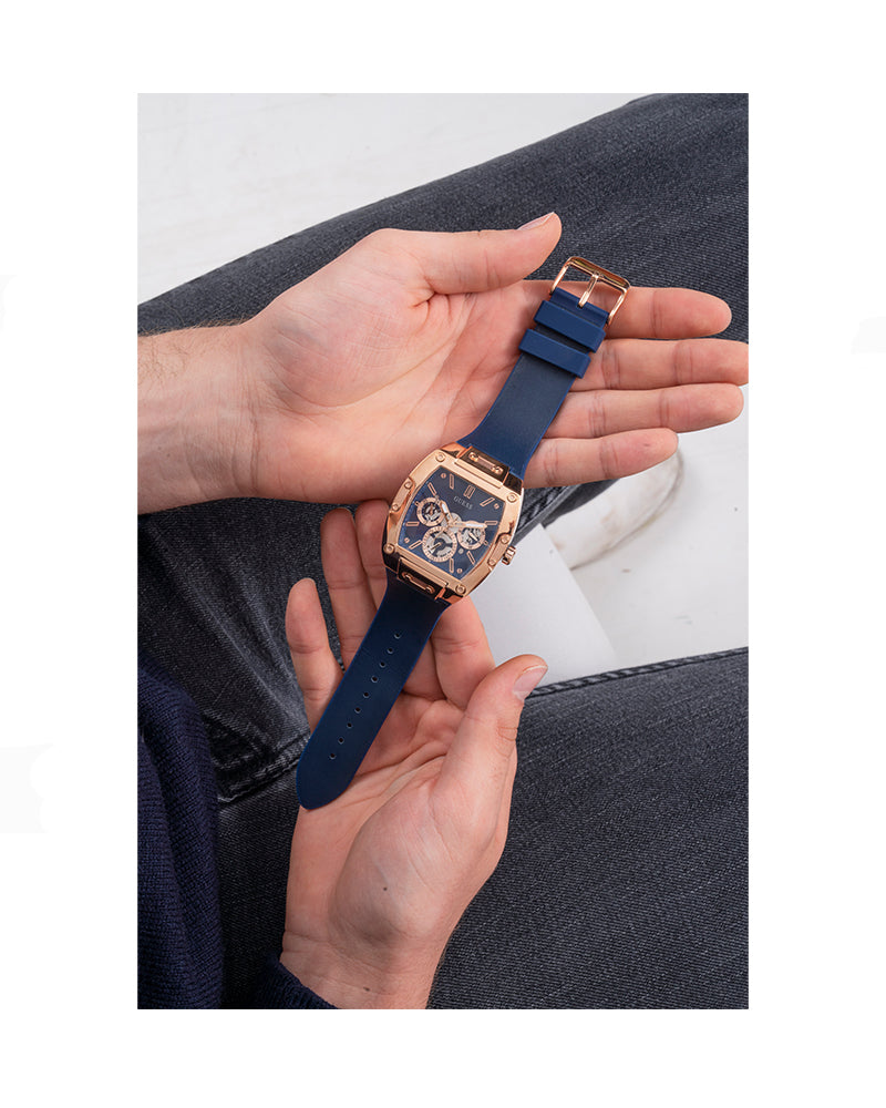  Shop Authentic Guess Phoenix Multifunction Blue Dial Blue Rubber Strap Watch for Men - GW0202G4 - Luxxuri