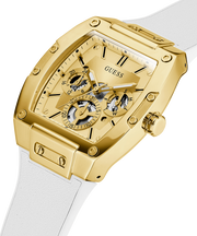 Shop Authentic Guess Phoenix Multifunction Gold Dial White Leather Strap Watch for Men - GW0202G6 - Luxxuri