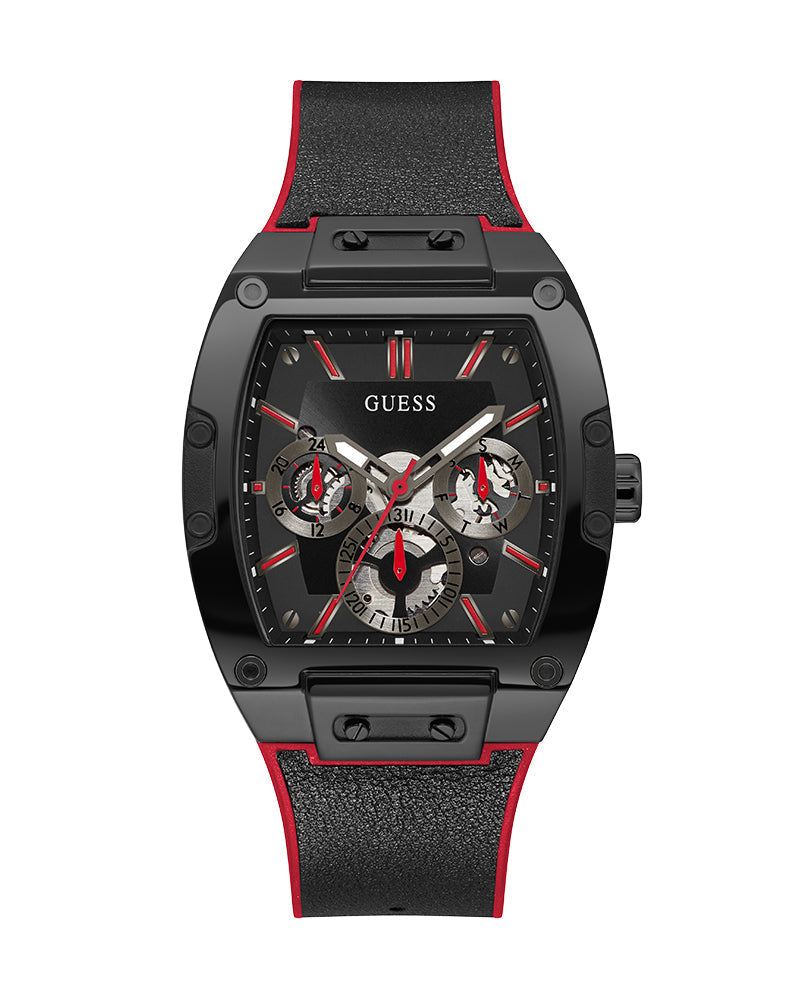  Shop Authentic Guess Phoenix Multifunction Black Dial Black & Red Rubber Strap Watch for Men - GW0202G7 - Luxxuri