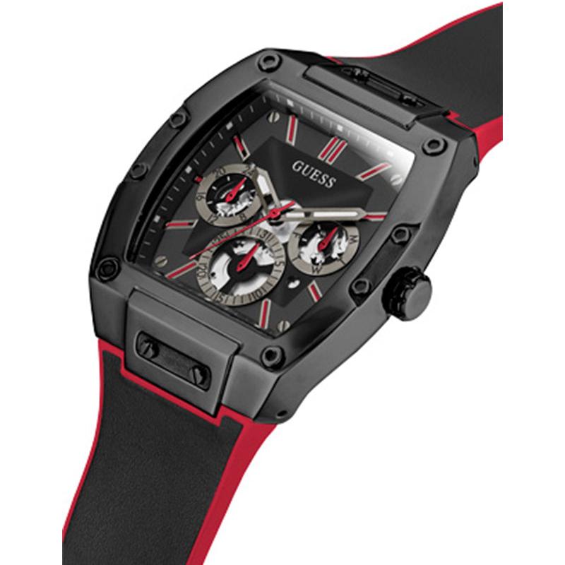  Shop Authentic Guess Phoenix Multifunction Black Dial Black & Red Rubber Strap Watch for Men - GW0202G7 - Luxxuri