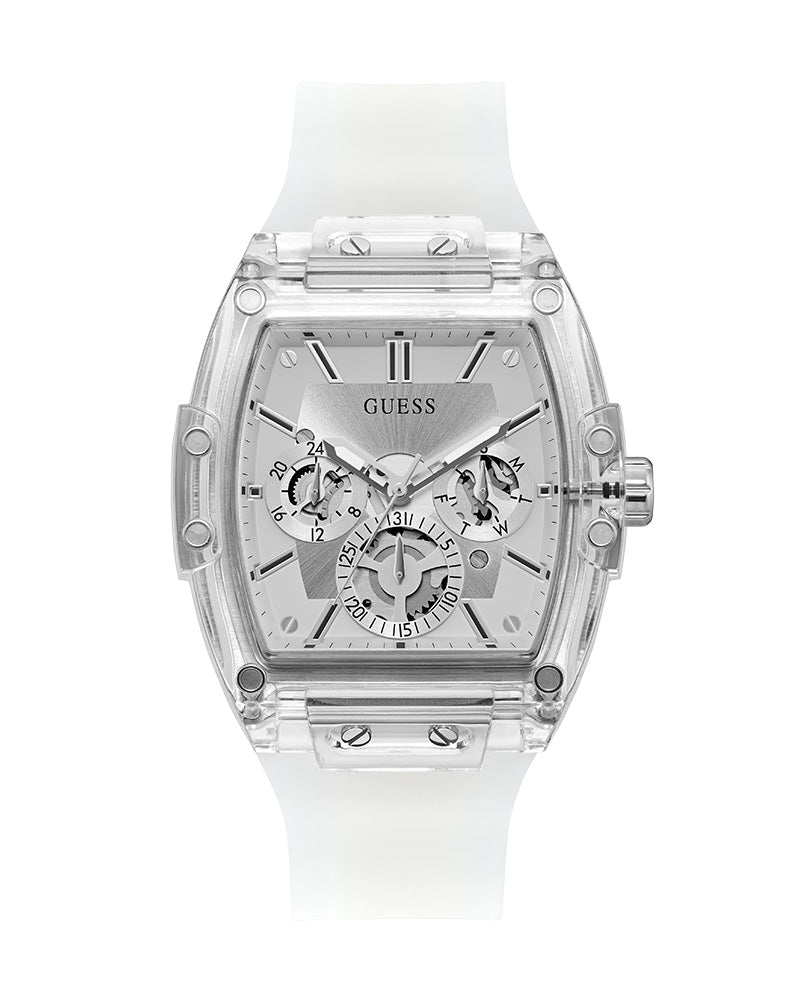  Shop Authentic Guess Phoenix Multi Function Silver Dial White Rubber Strap Watch for Men - GW0203G1 - Luxxuri