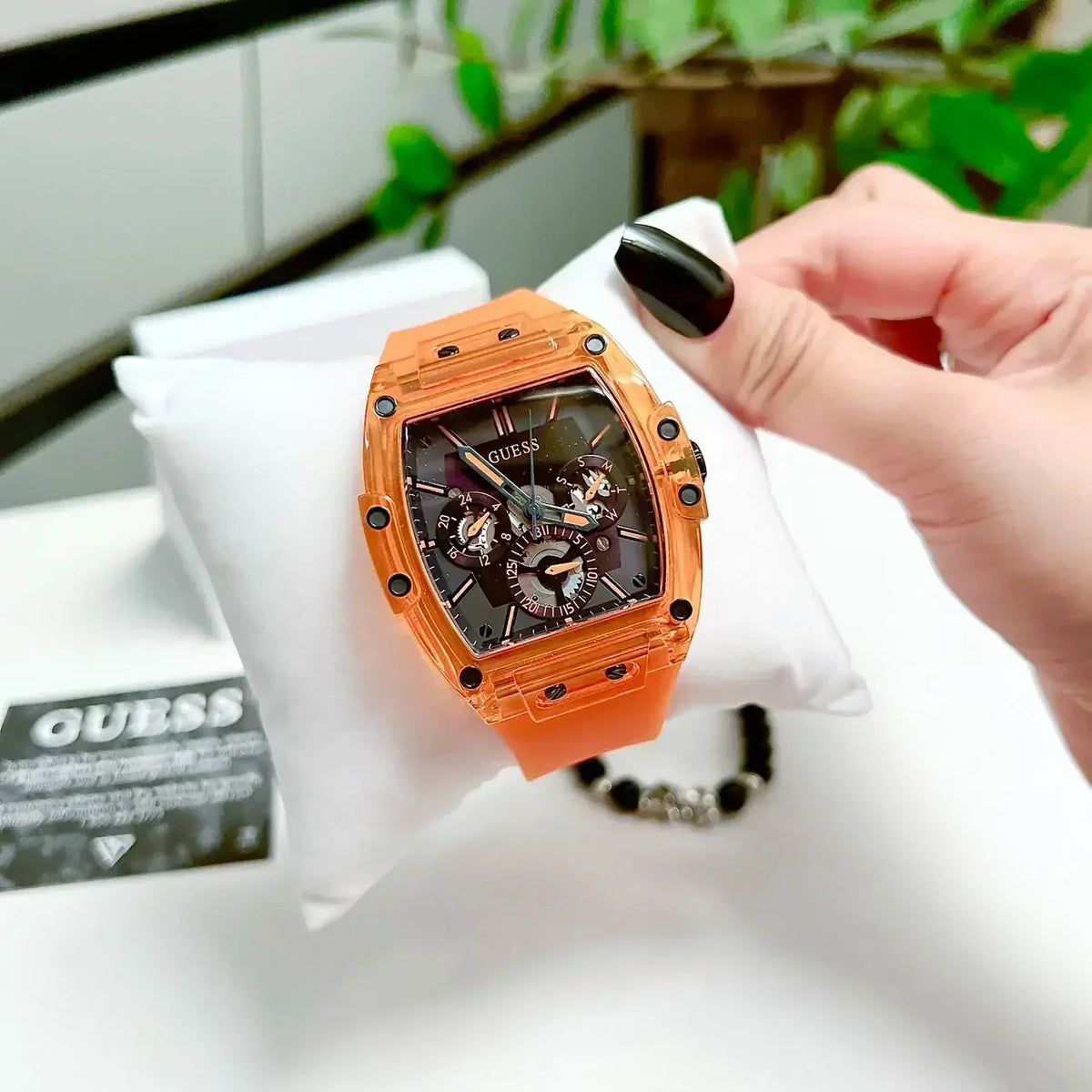  Shop Authentic Guess Phoenix Multifunction Black Dial Orange Rubber Strap Watch For Men - GW0203G10 - Luxxuri