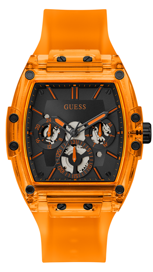  Shop Authentic Guess Phoenix Multifunction Black Dial Orange Rubber Strap Watch For Men - GW0203G10 - Luxxuri