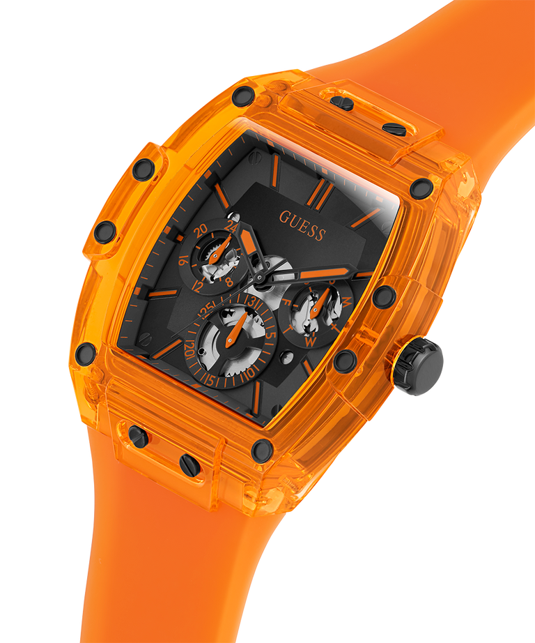  Shop Authentic Guess Phoenix Multifunction Black Dial Orange Rubber Strap Watch For Men - GW0203G10 - Luxxuri