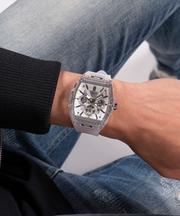  Shop Authentic Guess Phoenix Multi Function Silver Dial White Rubber Strap Watch for Men - GW0203G1 - Luxxuri