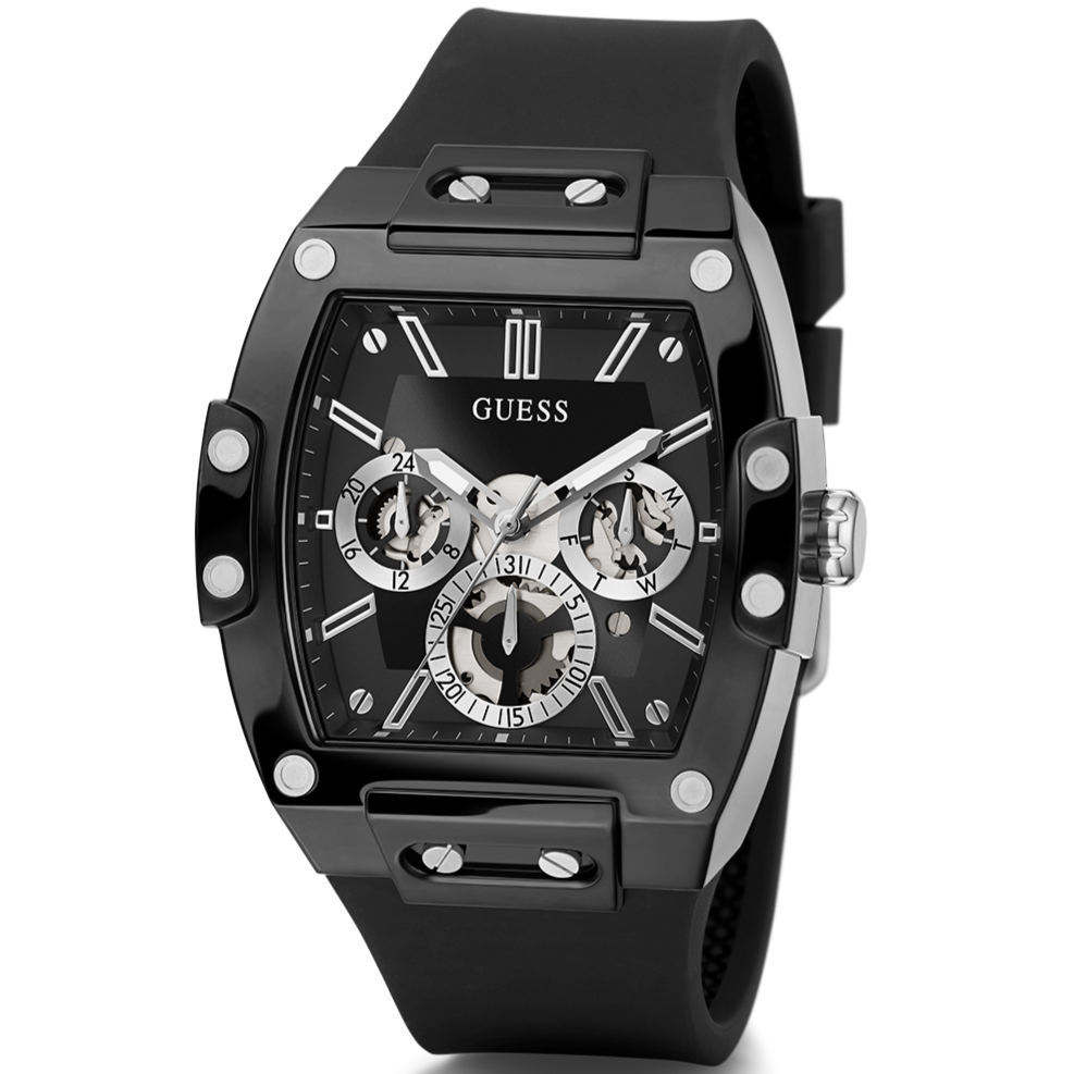  Shop Authentic Guess Phoenix Multifunction Black Dial Black Rubber Strap Watch for Men - GW0203G3 - Luxxuri