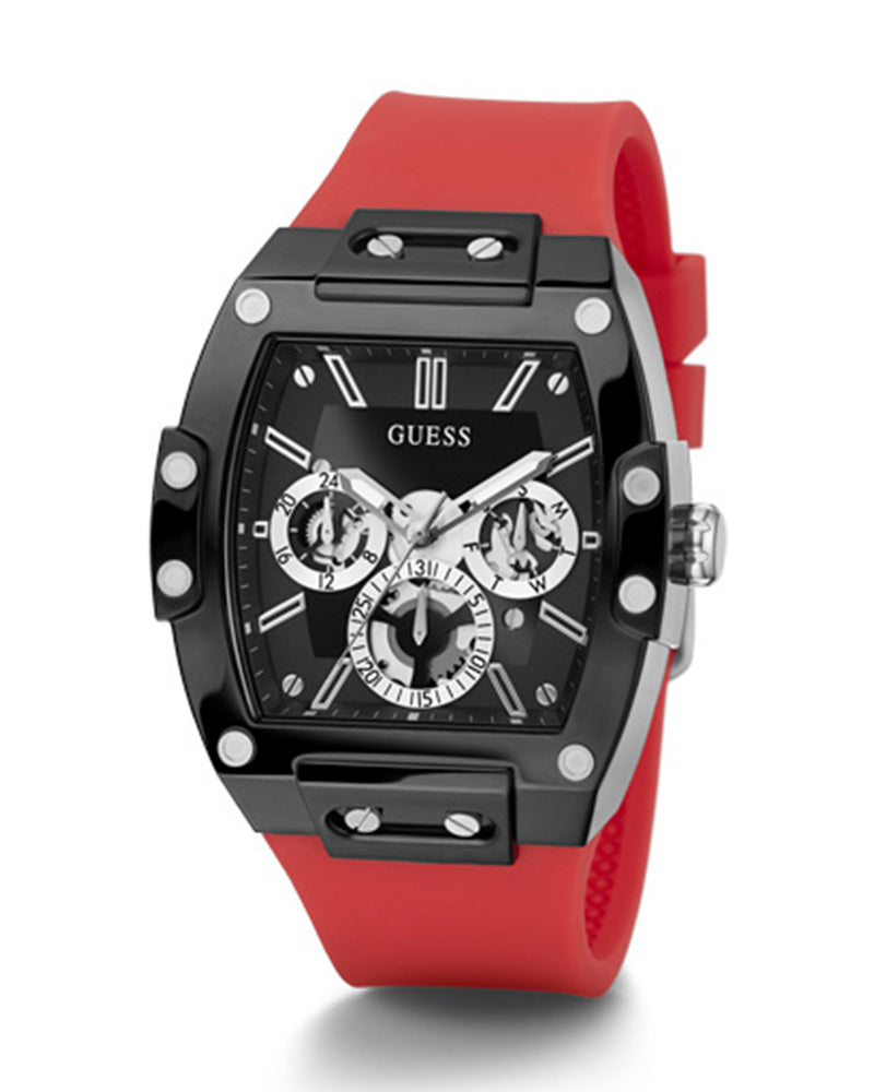  Shop Authentic Guess Phoenix Multifunction Black Dial Red Rubber Strap Watch for Men - GW0203G4 - Luxxuri