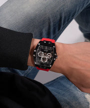  Shop Authentic Guess Phoenix Multifunction Black Dial Red Rubber Strap Watch for Men - GW0203G4 - Luxxuri