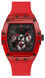  Shop Authentic Guess Phoenix Multifunction Black Dial Red Rubber Strap Watch for Men - GW0203G5 - Luxxuri