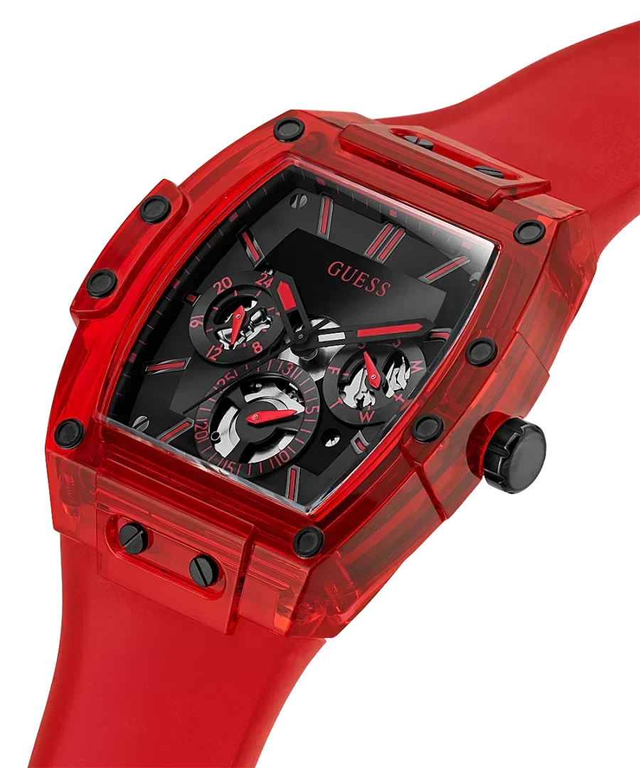  Shop Authentic Guess Phoenix Multifunction Black Dial Red Rubber Strap Watch for Men - GW0203G5 - Luxxuri