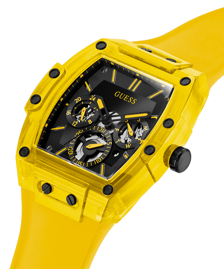  Shop Authentic Guess Phoenix Multi Function Black Dial Yellow Rubber Strap Watch for Men - GW0203G6 - Luxxuri