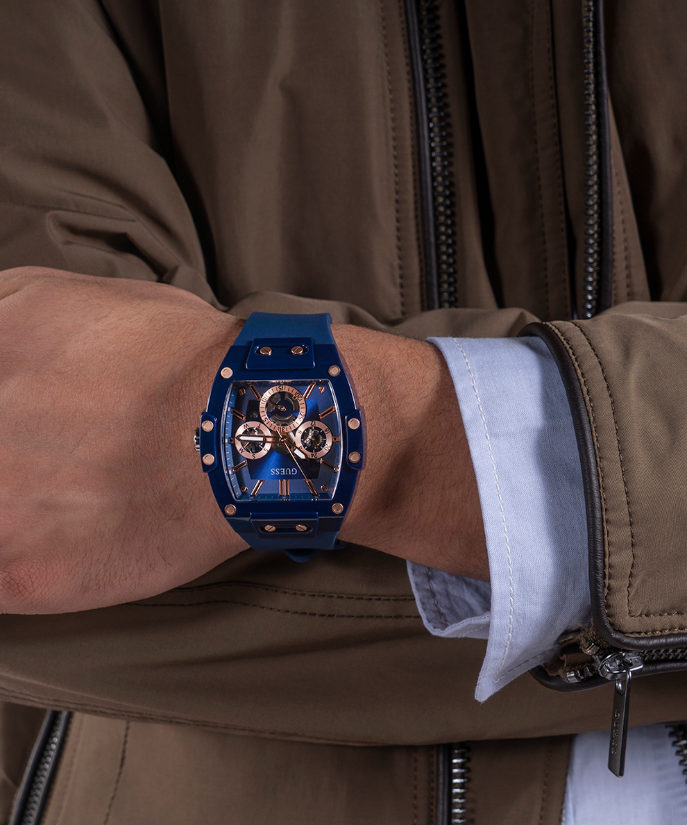  Shop Authentic Guess Phoenix Multifunction Blue Dial Blue Rubber Strap Watch for Men - GW0203G7 - Luxxuri