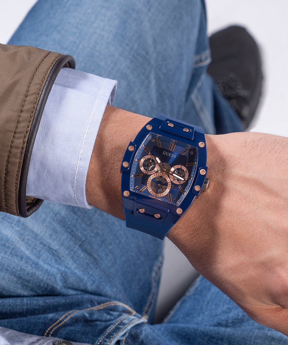  Shop Authentic Guess Phoenix Multifunction Blue Dial Blue Rubber Strap Watch for Men - GW0203G7 - Luxxuri