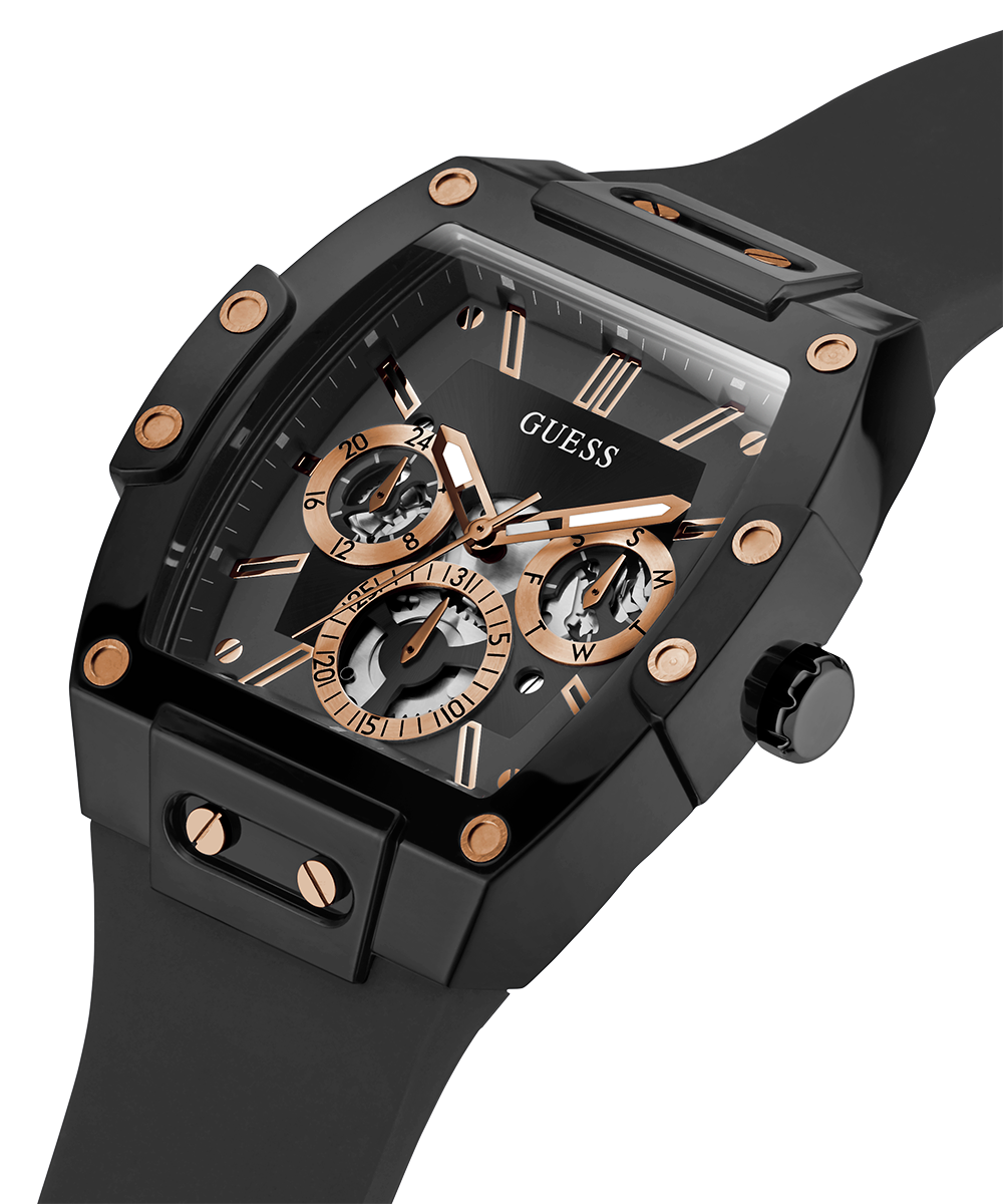  Shop Authentic Guess Phoenix Multifunction Black Dial Black Silicone Strap Watch For Men - GW0203G8 - Luxxuri