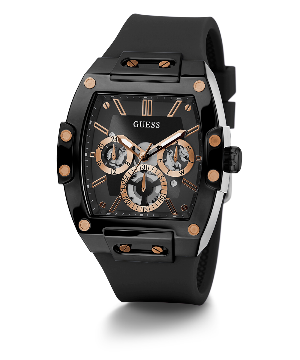  Shop Authentic Guess Phoenix Multifunction Black Dial Black Silicone Strap Watch For Men - GW0203G8 - Luxxuri