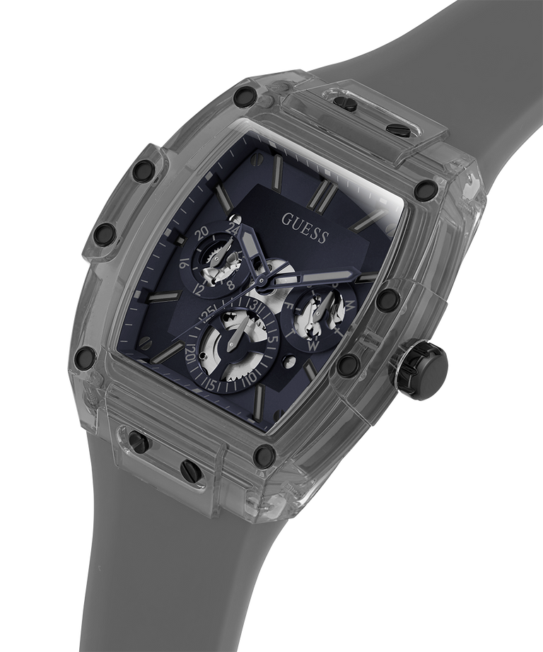  Shop Authentic Guess Phoenix Multifunction Black Dial Grey Silicone Strap Watch For Men - GW0203G9 - Luxxuri
