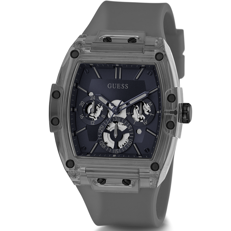  Shop Authentic Guess Phoenix Multifunction Black Dial Grey Silicone Strap Watch For Men - GW0203G9 - Luxxuri