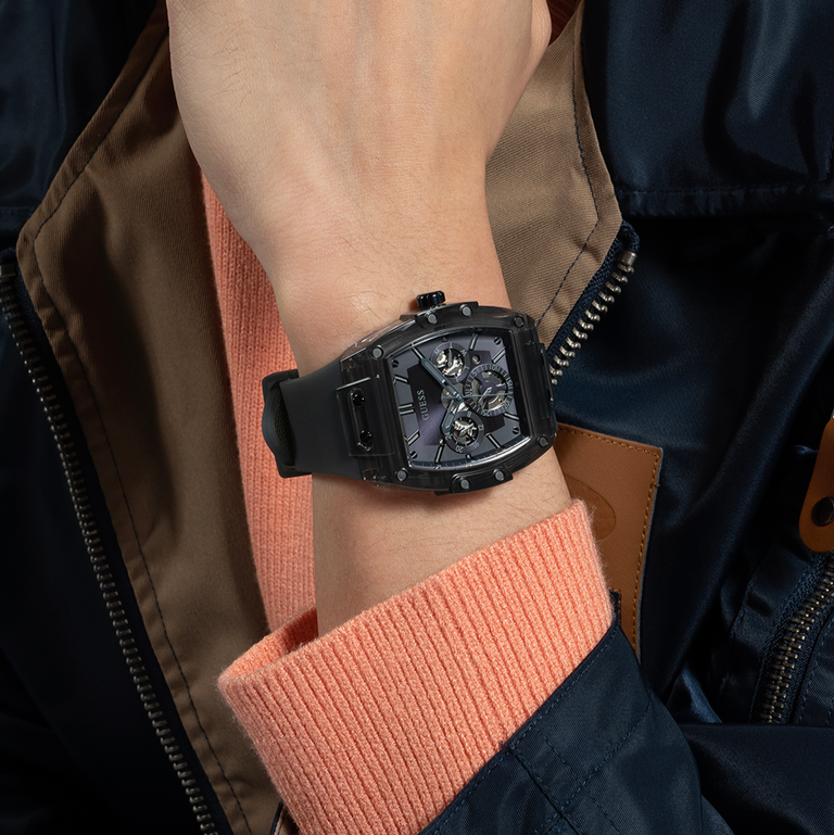  Shop Authentic Guess Phoenix Multifunction Black Dial Grey Silicone Strap Watch For Men - GW0203G9 - Luxxuri