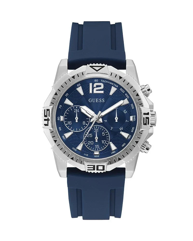  Shop Authentic Guess Commander Blue Dial Blue Rubber Strap Watch for Men - GW0211G1 - Luxxuri