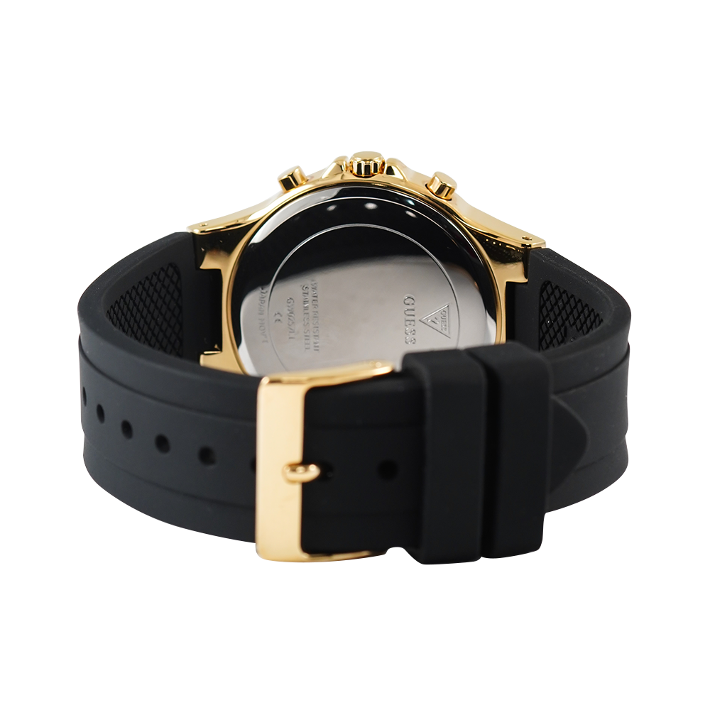  Shop Authentic Guess Moonlight Crystals Silver Dial Black Silicone Strap Watch For Women - GW0257L1 - Luxxuri