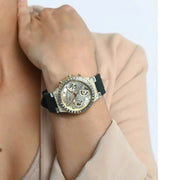  Shop Authentic Guess Moonlight Crystals Silver Dial Black Silicone Strap Watch For Women - GW0257L1 - Luxxuri