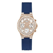  Shop Authentic Guess Moonlight Diamonds White Dial Blue Rubber Strap Watch for Women - GW0257L3 - Luxxuri