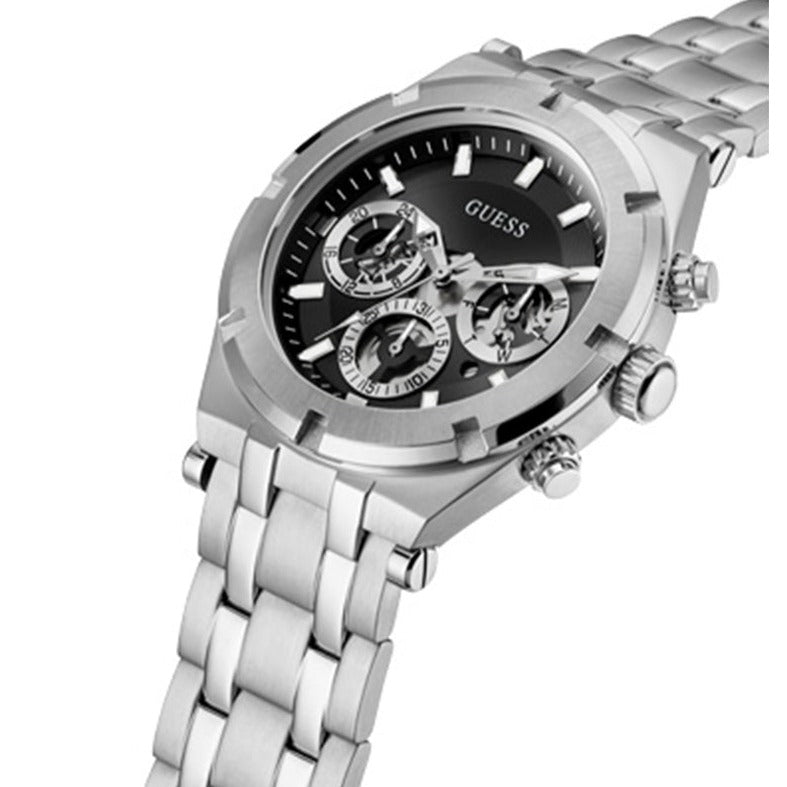 Shop Authentic Guess Continental Black Dial Silver Steel Strap Watch for Men - GW0260G1 - Luxxuri