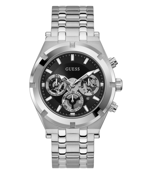  Shop Authentic Guess Continental Black Dial Silver Steel Strap Watch for Men - GW0260G1 - Luxxuri