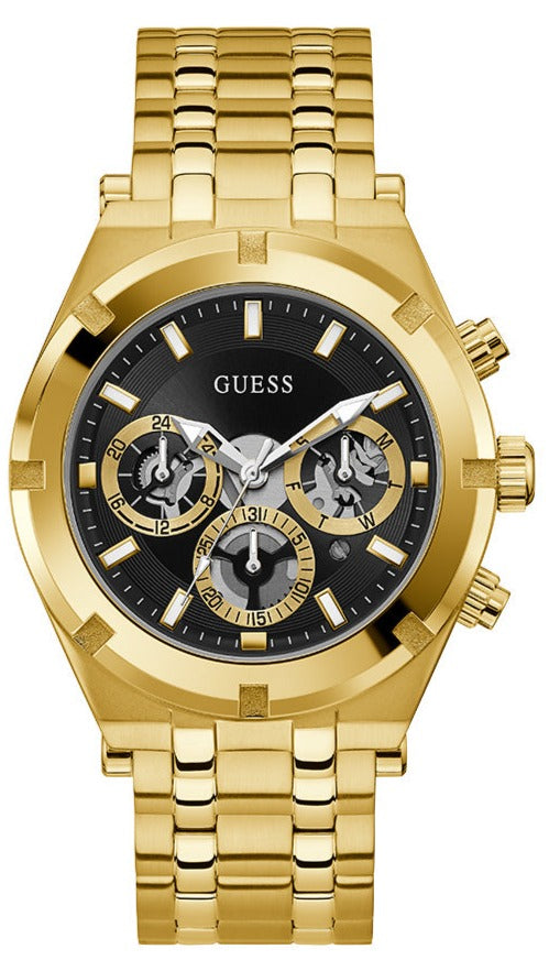  Shop Authentic Guess Continental Black Dial Gold Steel Strap Watch for Men - GW0260G2 - Luxxuri