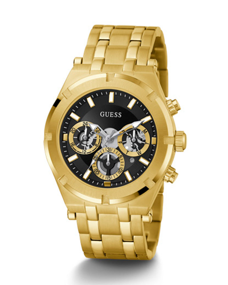  Shop Authentic Guess Continental Black Dial Gold Steel Strap Watch for Men - GW0260G2 - Luxxuri