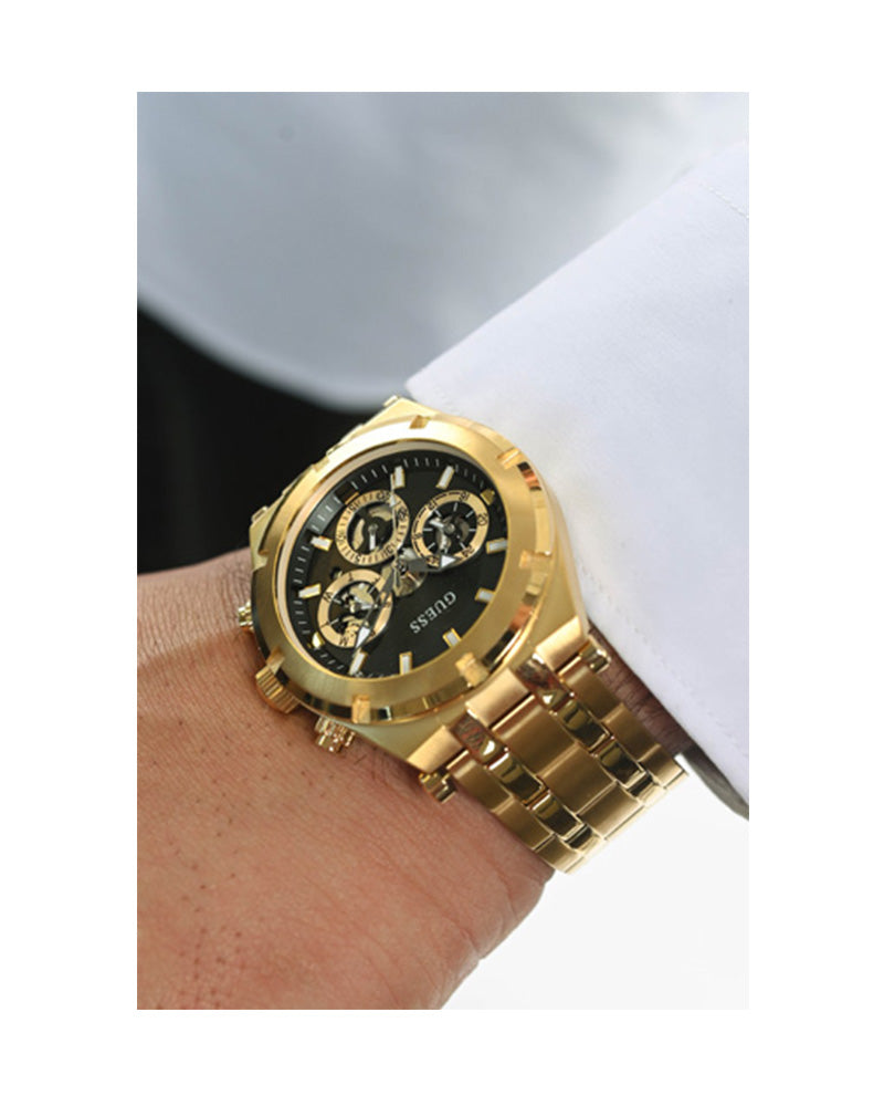  Shop Authentic Guess Continental Black Dial Gold Steel Strap Watch for Men - GW0260G2 - Luxxuri