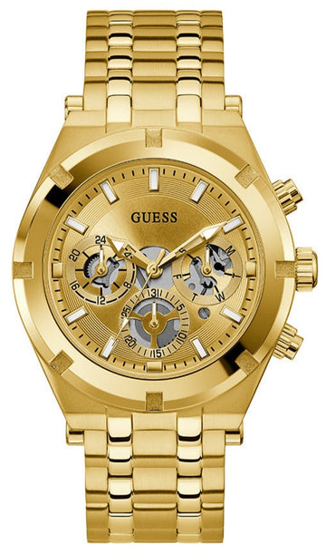  Shop Authentic Guess Continental Gold Dial Gold Steel Strap Watch For Men - GW0260G4 - Luxxuri
