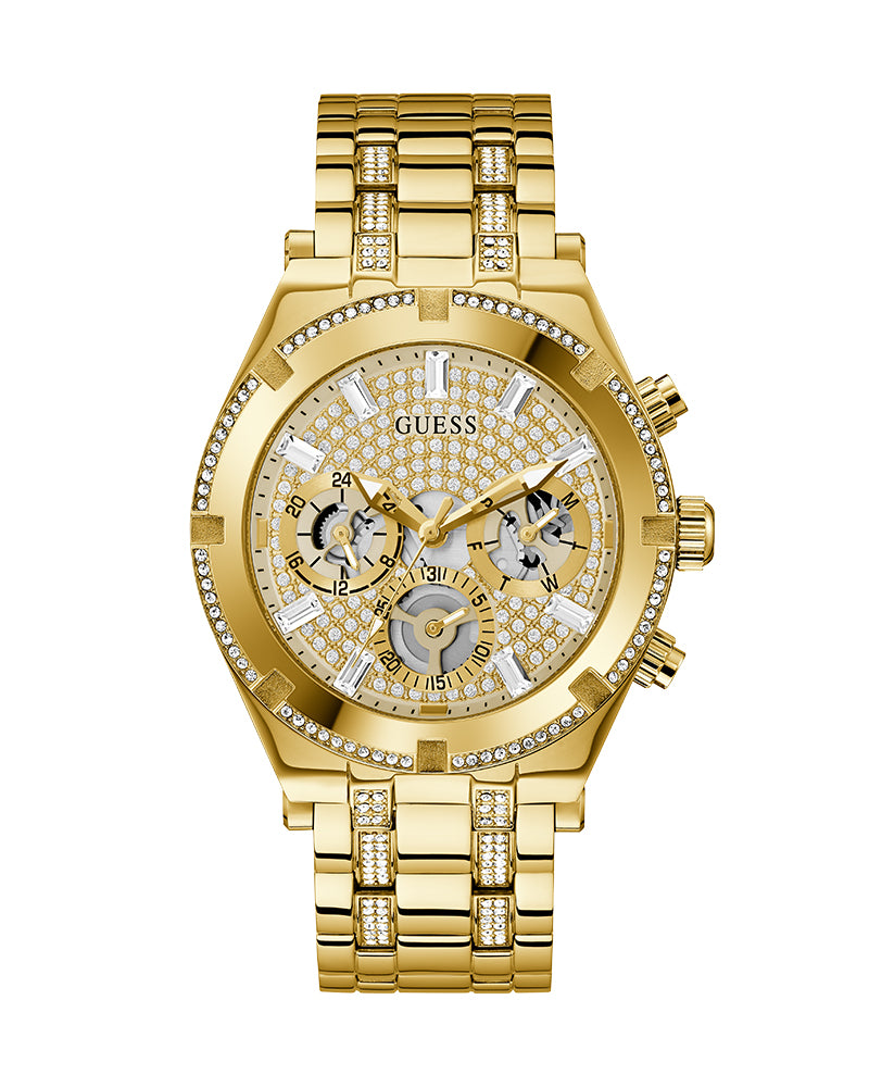  Shop Authentic Guess Continental Diamonds Gold Dial Gold Steel Strap Watch for Men - GW0261G2 - Luxxuri