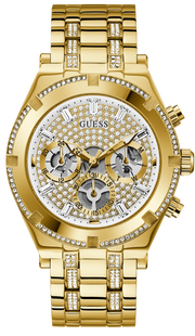  Shop Authentic Guess Continental Diamonds Gold Dial Gold Steel Strap Watch for Men - GW0261G2 - Luxxuri