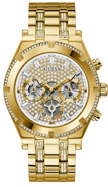  Shop Authentic Guess Continental Diamonds Gold Dial Gold Steel Strap Watch for Men - GW0261G2 - Luxxuri